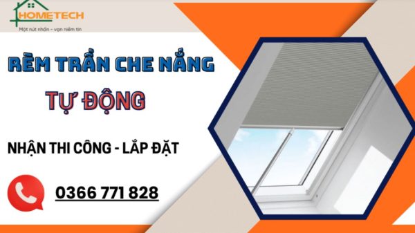 Rèm trần tự động hệ cuốn tấm phẳng